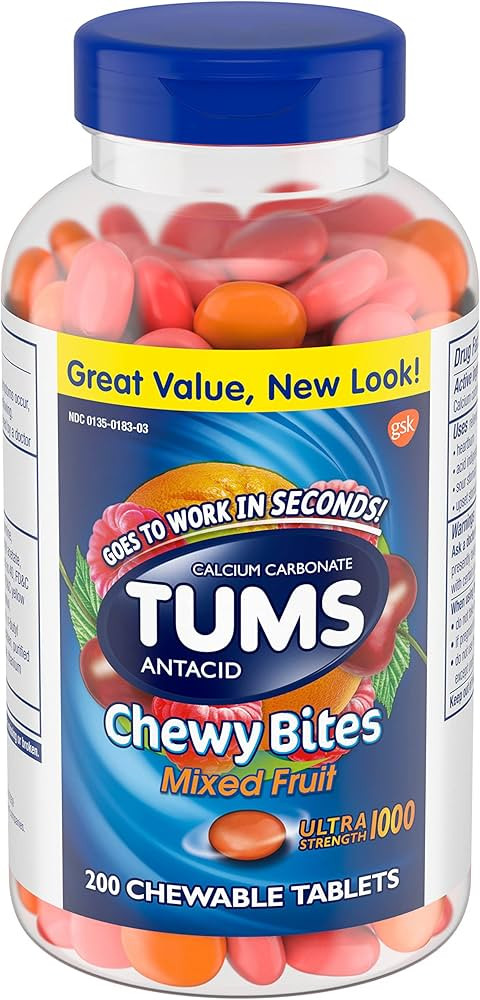 TUMS Chewable Bites Ultra Strength Antacid Tablets for Heartburn Relief and Acid Reducer Indigestion | Amazon (US)