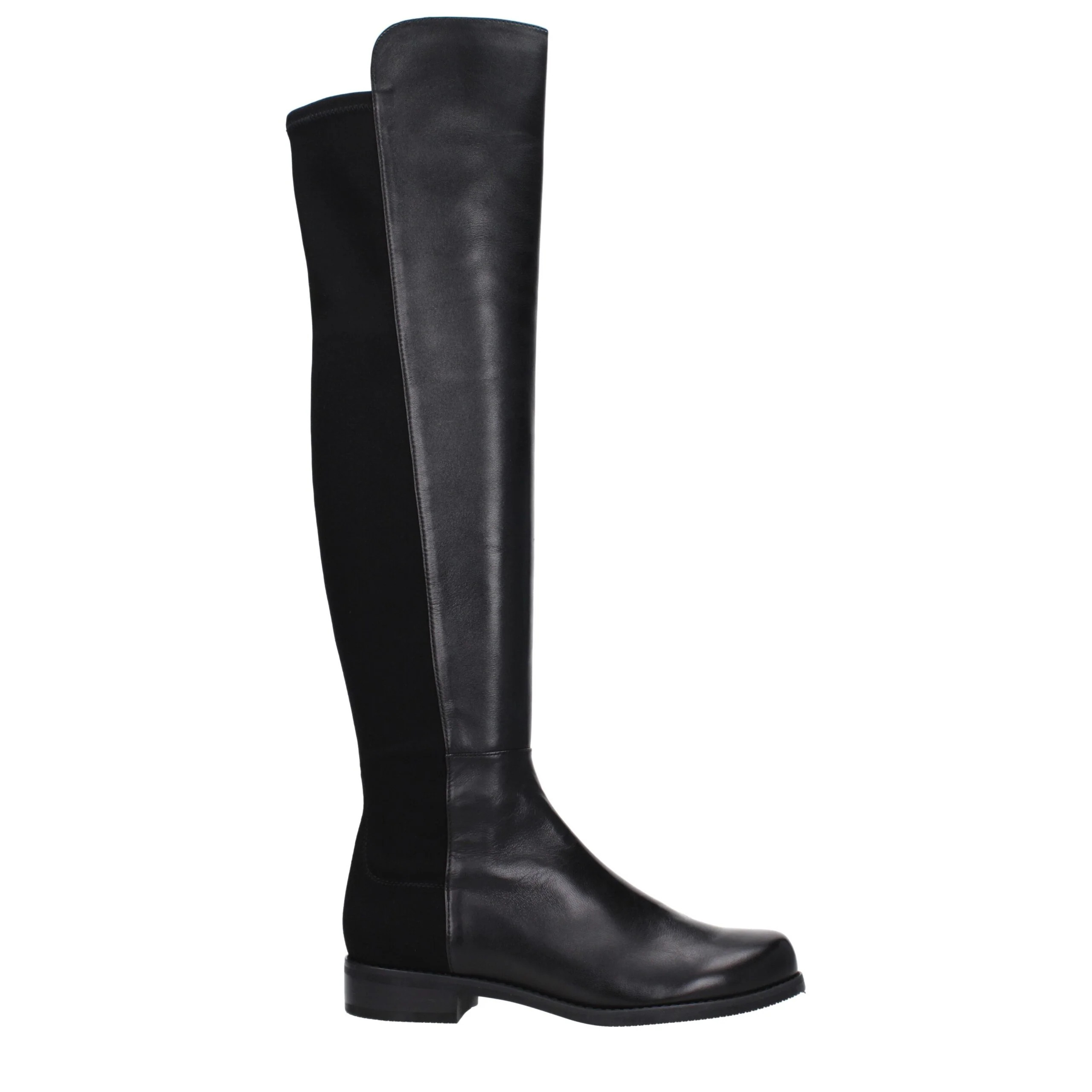 Stuart Weitzman Black Leather Over The Knee | VAZLUXE