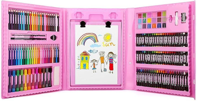 176 Pcs Art Set, Zooawa Girls Art Kit Sketching and Drawing Handle Art Box with Oil Pastels, Cray... | Amazon (US)