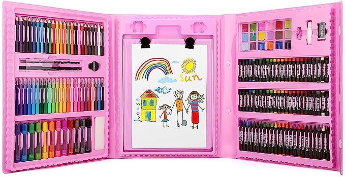 176 Pcs Art Set, Zooawa Girls Art Kit Sketching and Drawing Handle Art Box with Oil Pastels, Cray... | Amazon (US)