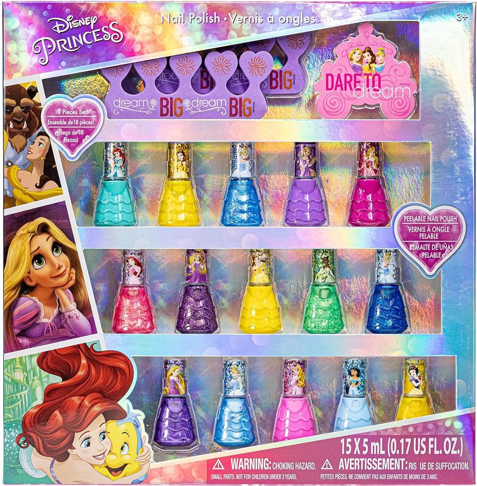 Townley Girl Disney Princess Non-Toxic Peel-Off Water-Based Safe Quick Dry Nail Polish| Gift Kit ... | Amazon (US)