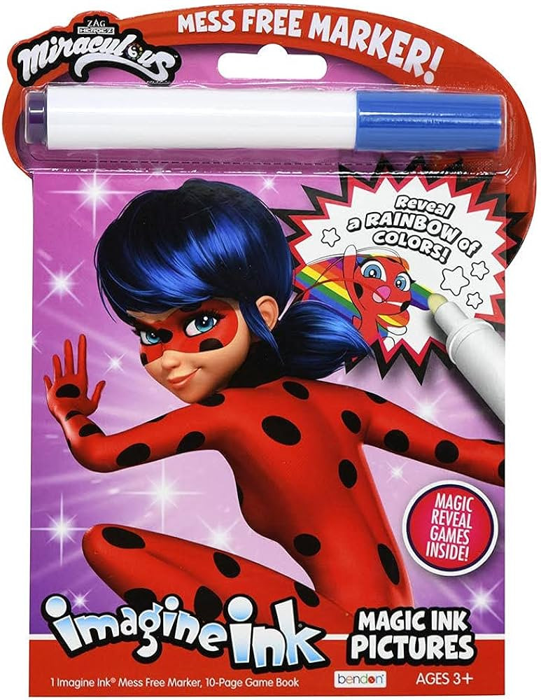 Bendon Miraculous Imagine Ink Magic Ink Pictures and Game Book with Mess Free Marker | Amazon (US)