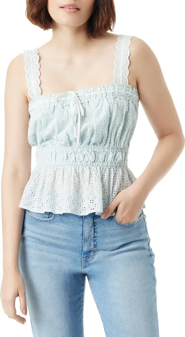 Doria Embroidered Eyelet Cotton Peplum Top | Nordstrom Rack