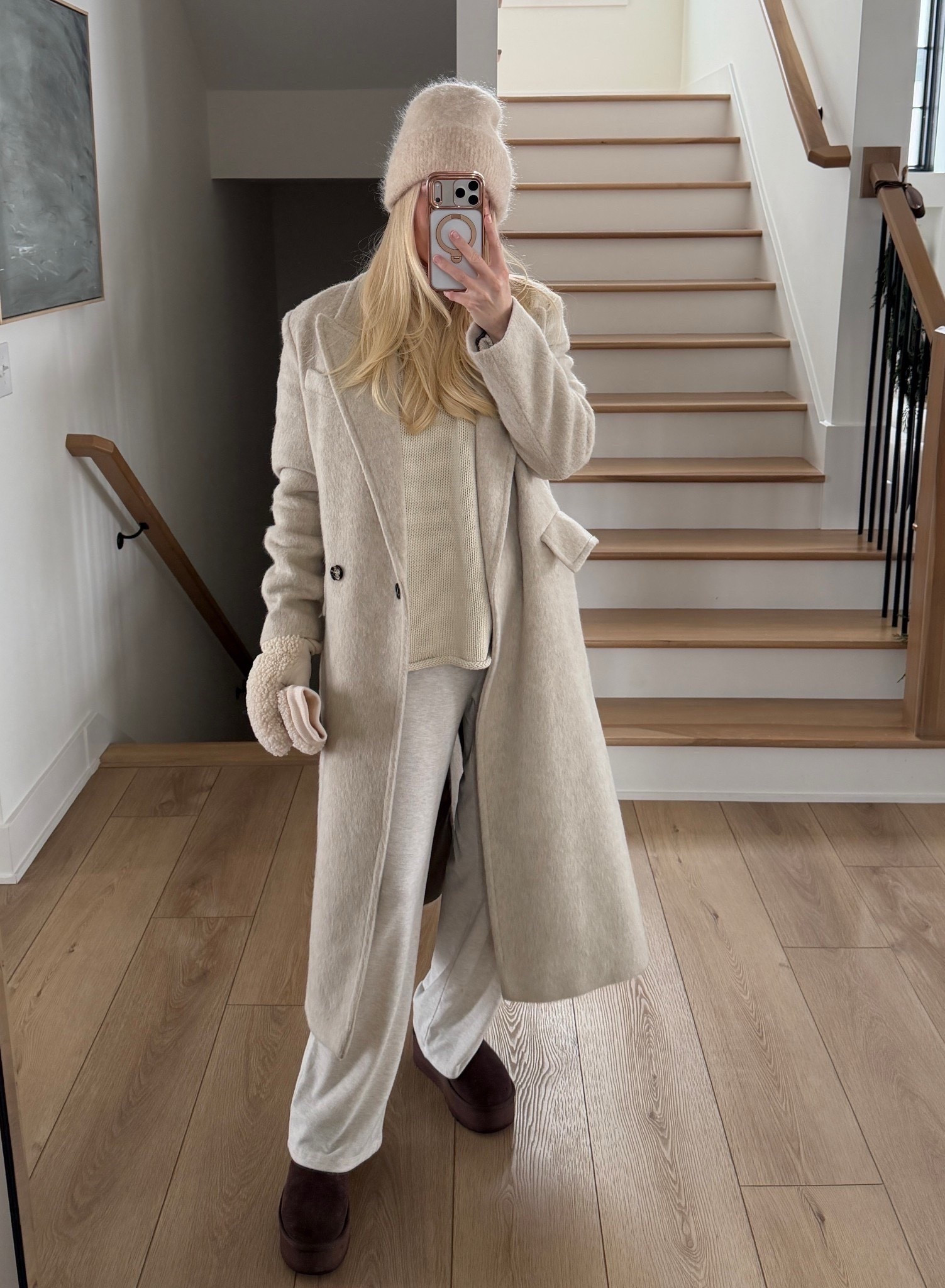 Wearing a small in sweater and in pant (heather light oatmeal), shoes run tts (exact color is sold out in this style). Linking similar mittens, beanie and coat (coat is old from HM).
#kathleenpost

Winter outfit, cold weather outfit, monochrome, winter whites, winter loungewear, coffee run, travel outfit, school drop off, school pick up

#LTKootd #LTKdayinmylife 

#LTKSeasonal #LTKTravel #LTKgrwm