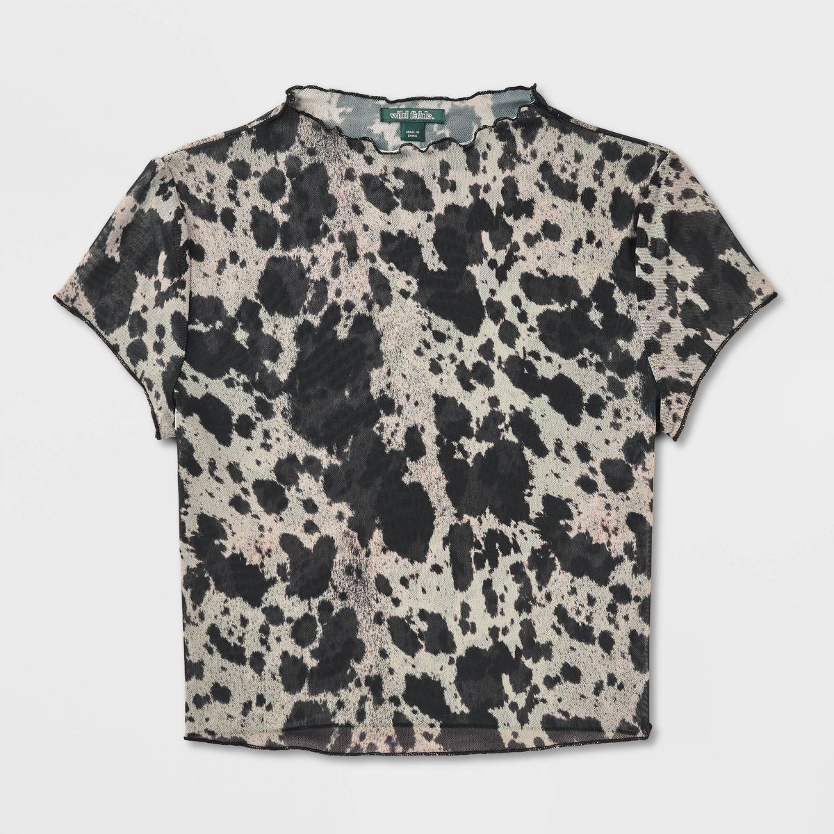 Women's Printed Cap Sleeve Ruff-Collar Blouse - Wild Fable™ | Target