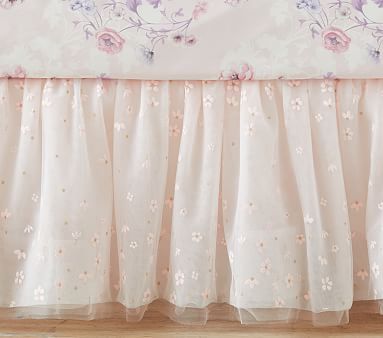 Monique Lhuillier Puffy Floral Bed Skirt | Pottery Barn Kids