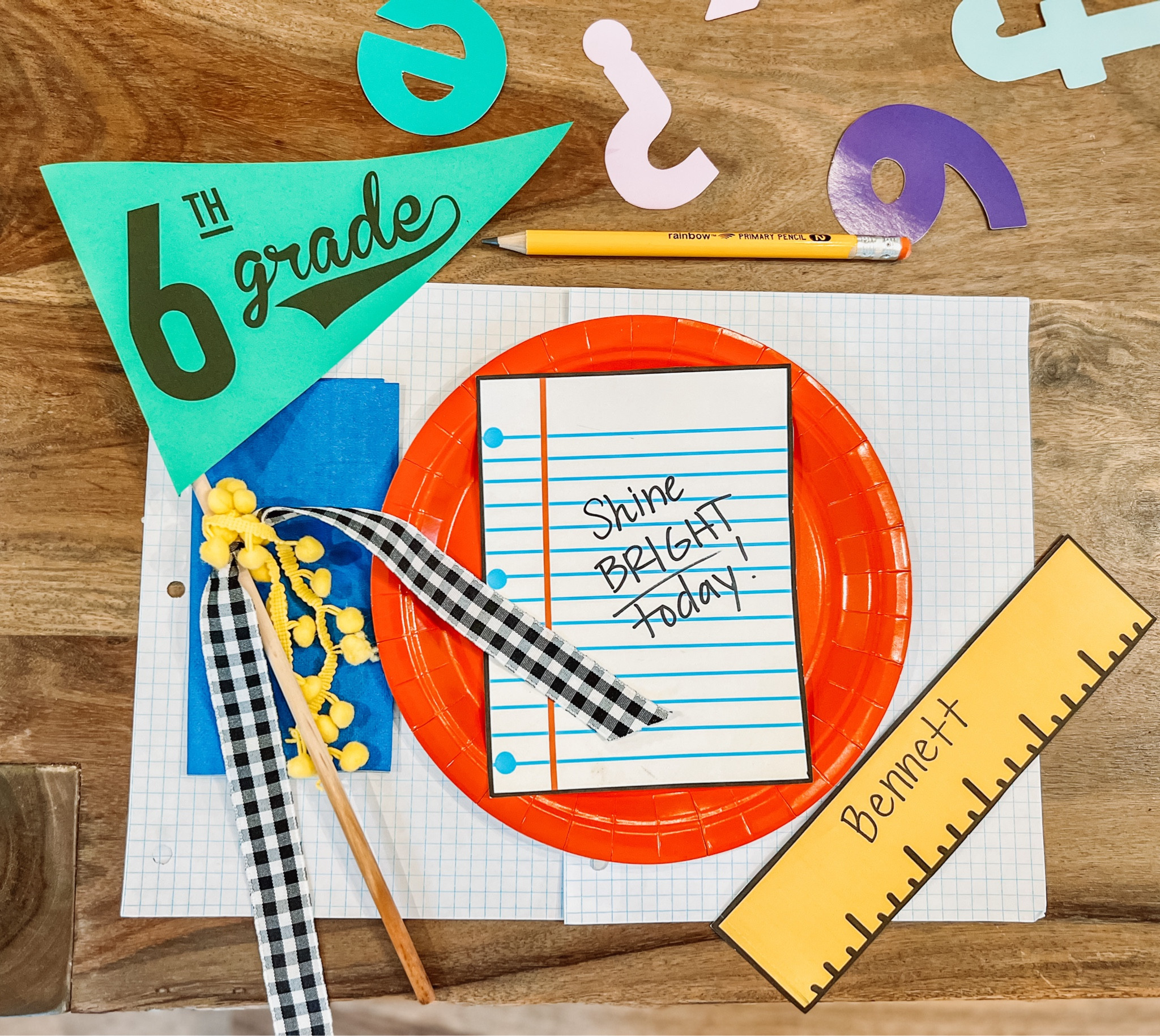 Back to school pennant, printable pennant, first day of school 

TIP: Print on colored paper! I have four kids, so I print each one on a different color paper. I attach to a small dowel and then add some colorful ribbon. 

#LTKBacktoSchool