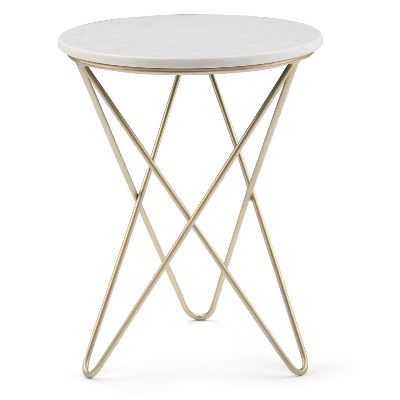 18" Rivley Accent Table White/Gold - WyndenHall | Target