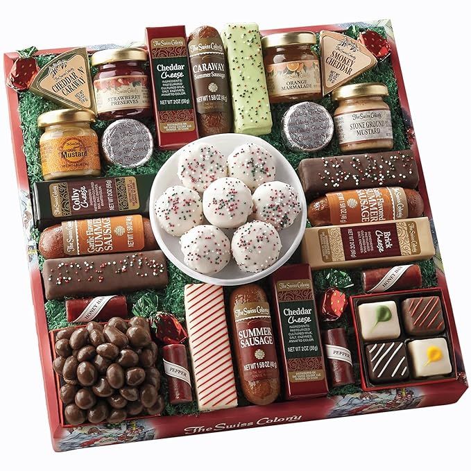 The Swiss Colony 27 Favorites Food Gift Box - Assorted Cheeses, Chocolates, Candies, Petits Fours... | Amazon (US)