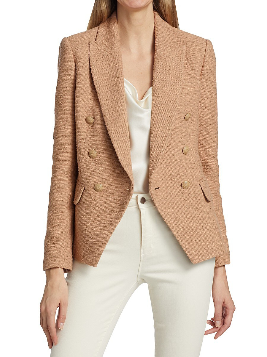 L'AGENCE Women's Kenzie Double-Breasted Blazer - Light Mocha - Size 2 | Saks Fifth Avenue OFF 5TH