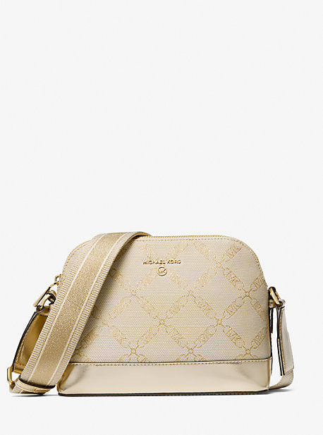 Jet Set Large Metallic Empire Logo Jacquard Dome Crossbody Bag | Michael Kors CA