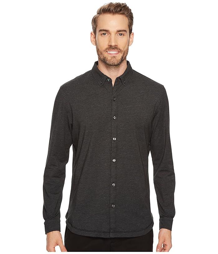 Linksoul LS208 - Rambler Long-Sleeved Button Down Shirt (Black Heather) Men's T Shirt | Zappos