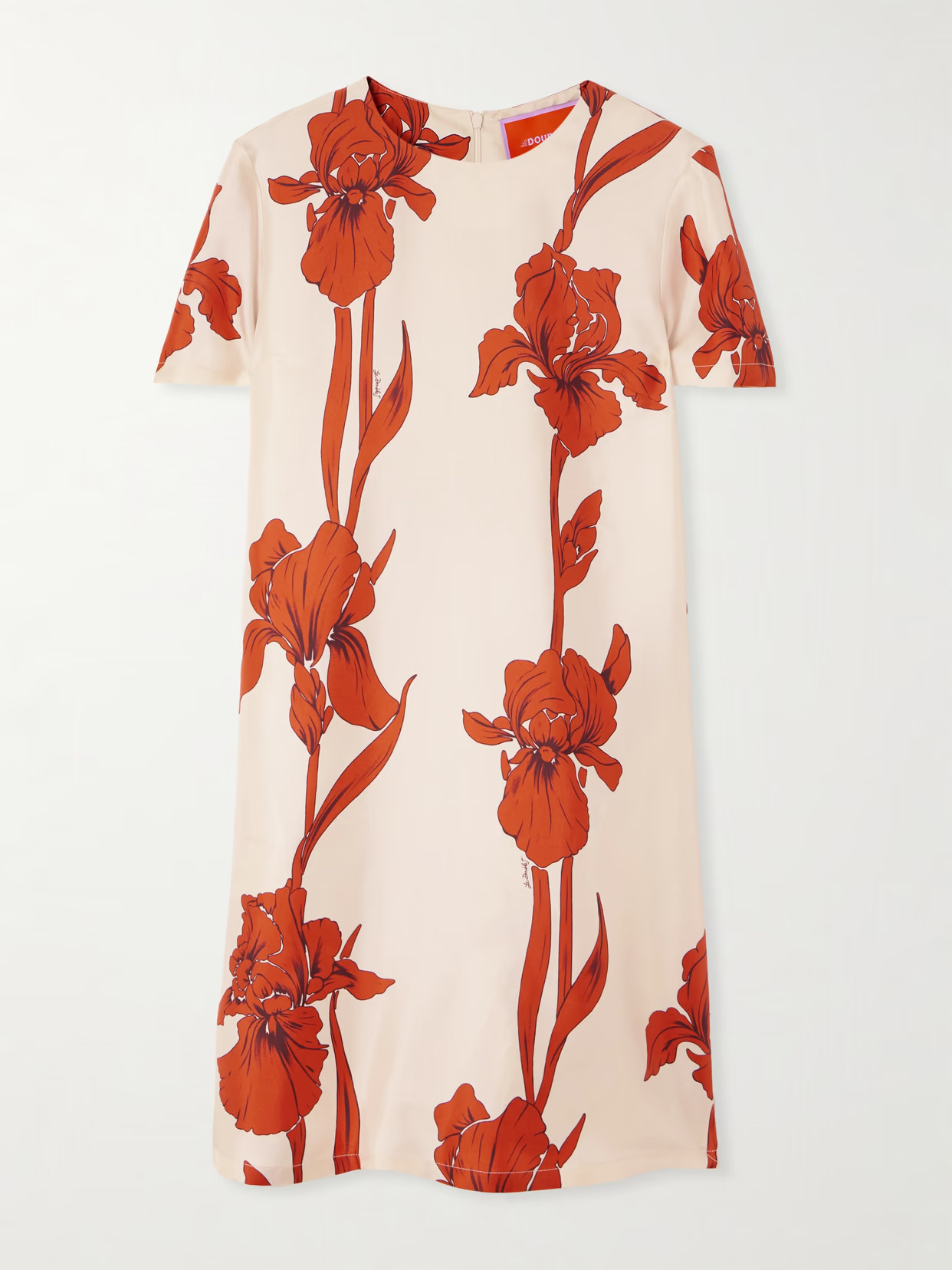 La DoubleJ - Floral-print Silk-twill Mini Dress - Cream | NET-A-PORTER (US)