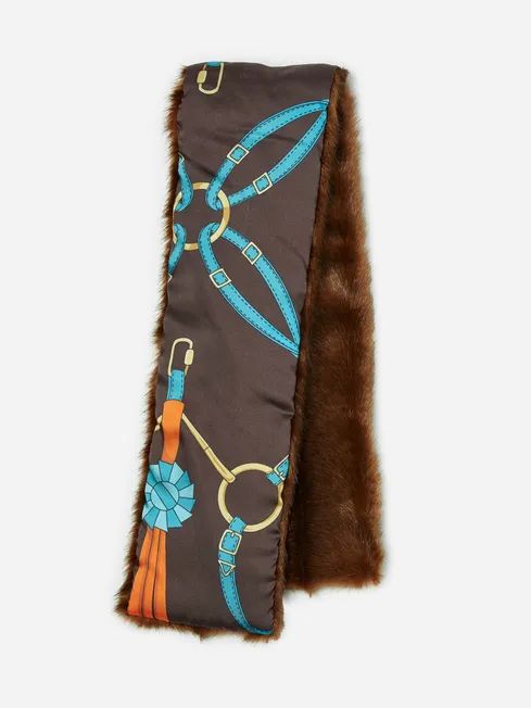 Diana Reversible Faux Fur Scarf in Neo Horsebit | J.McLaughlin