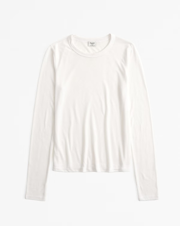 Long-Sleeve Sheer Jersey Top | Abercrombie & Fitch (US)
