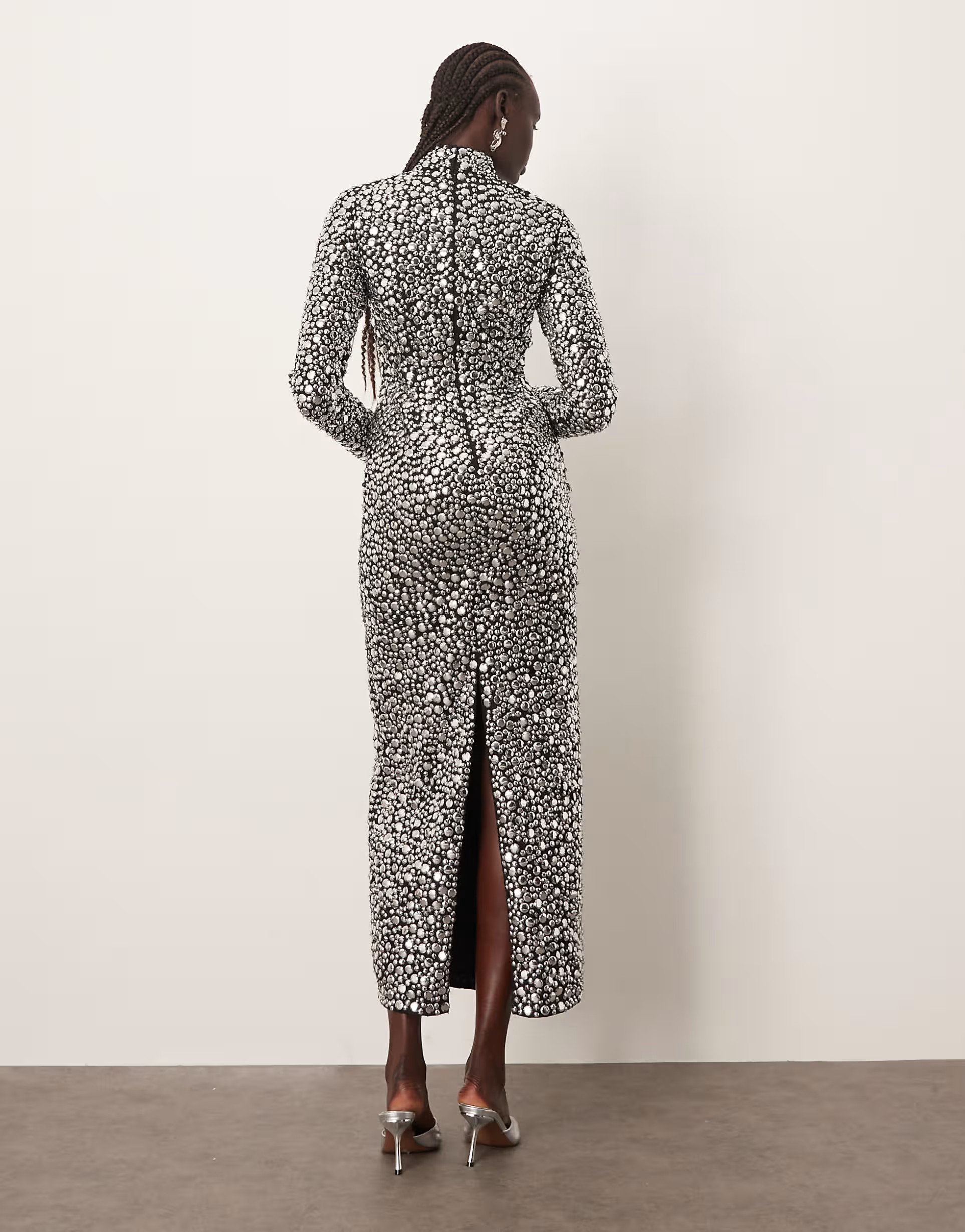ARRANGE textural sequin high neck long sleeve maxi dress | ASOS (Global)