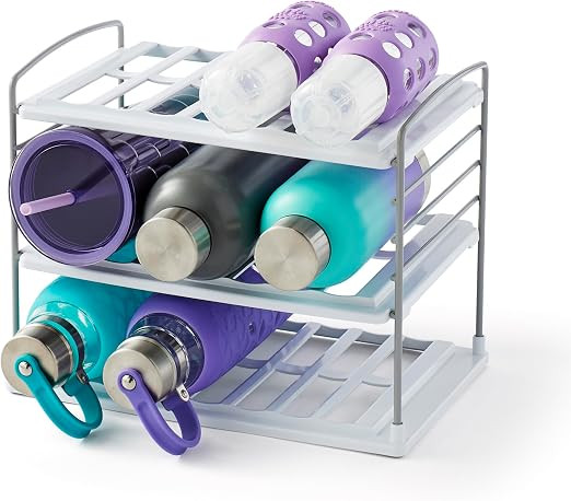 YouCopia UpSpace Water Bottle and Travel Mug Cabinet Organizer, Adjustable Storage Rack for Kitch... | Amazon (US)