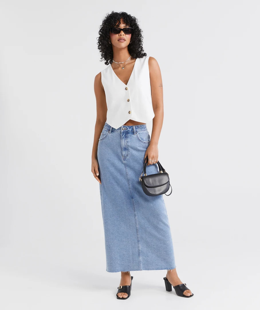 COURTNEY DENIM MAXI SKIRT | Sportsgirl