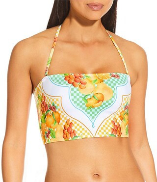 Antonio Melani Lemons Detachable Halter Strap Bandeau Swim Top & High Waisted Swim Pant | Dillard... | Dillard's
