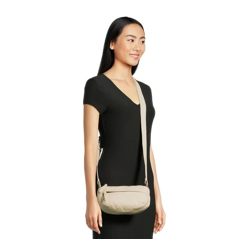 No Boundaries Hudson Women's Crossbody Bag Beige Pebble | Walmart (US)