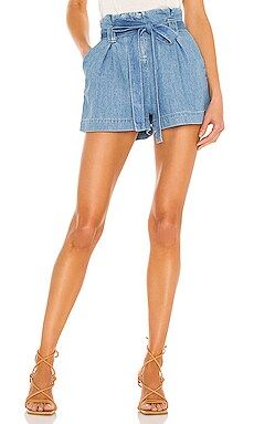 L'AGENCE Hillary Paperbag Shorts in Mist from Revolve.com | Revolve Clothing (Global)