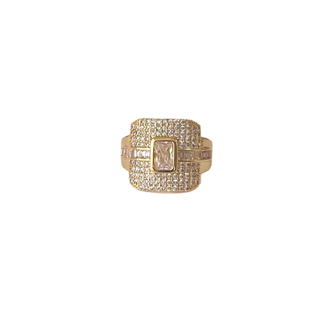 Amy Squared Ring - Clear | Accessory Concierge