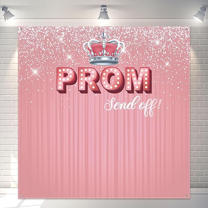 Prom Backdrop 2026 Prom Send Off Graduation Party Decoration 5.9 x 5.9 Ft Glitter Photography Bac... | Amazon (US)