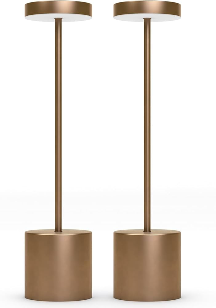 Pack of 2 Cordless Table Lamps, 3 Color Stepless Dimming, 5000mAh Rechargeable Battery Operated L... | Amazon (US)