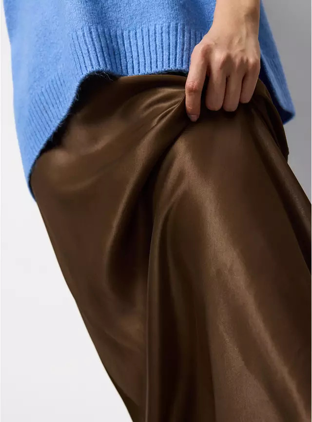 Buy Brown Satin Midaxi Skirt 14 | Skirts | Argos | argos.co.uk