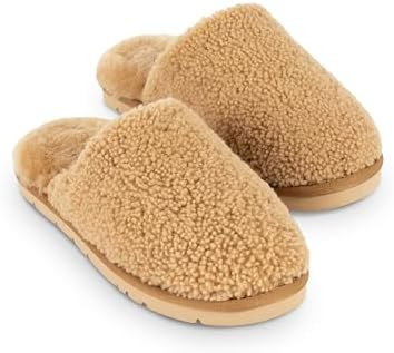 Cozy Earth Puffy Sheep Slippers - Women’s Shearling Fur House Slippers - Indoor Outdoor - Padde... | Amazon (US)