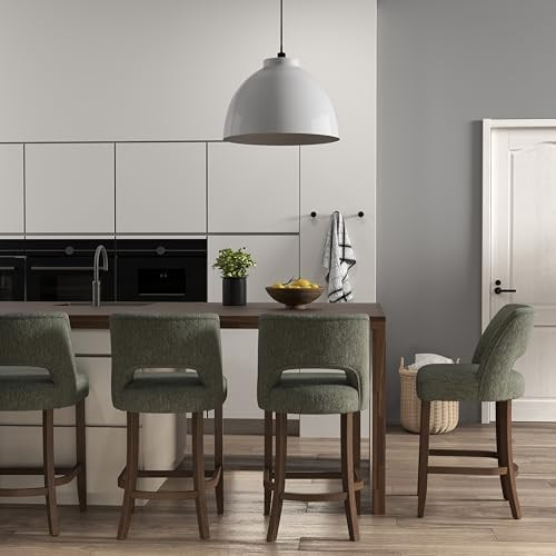 VKNOW Bar Stools Set of 4, 26" Upholstered Counter Height Bar Stools, Modern Counter Stools with ... | Amazon (US)