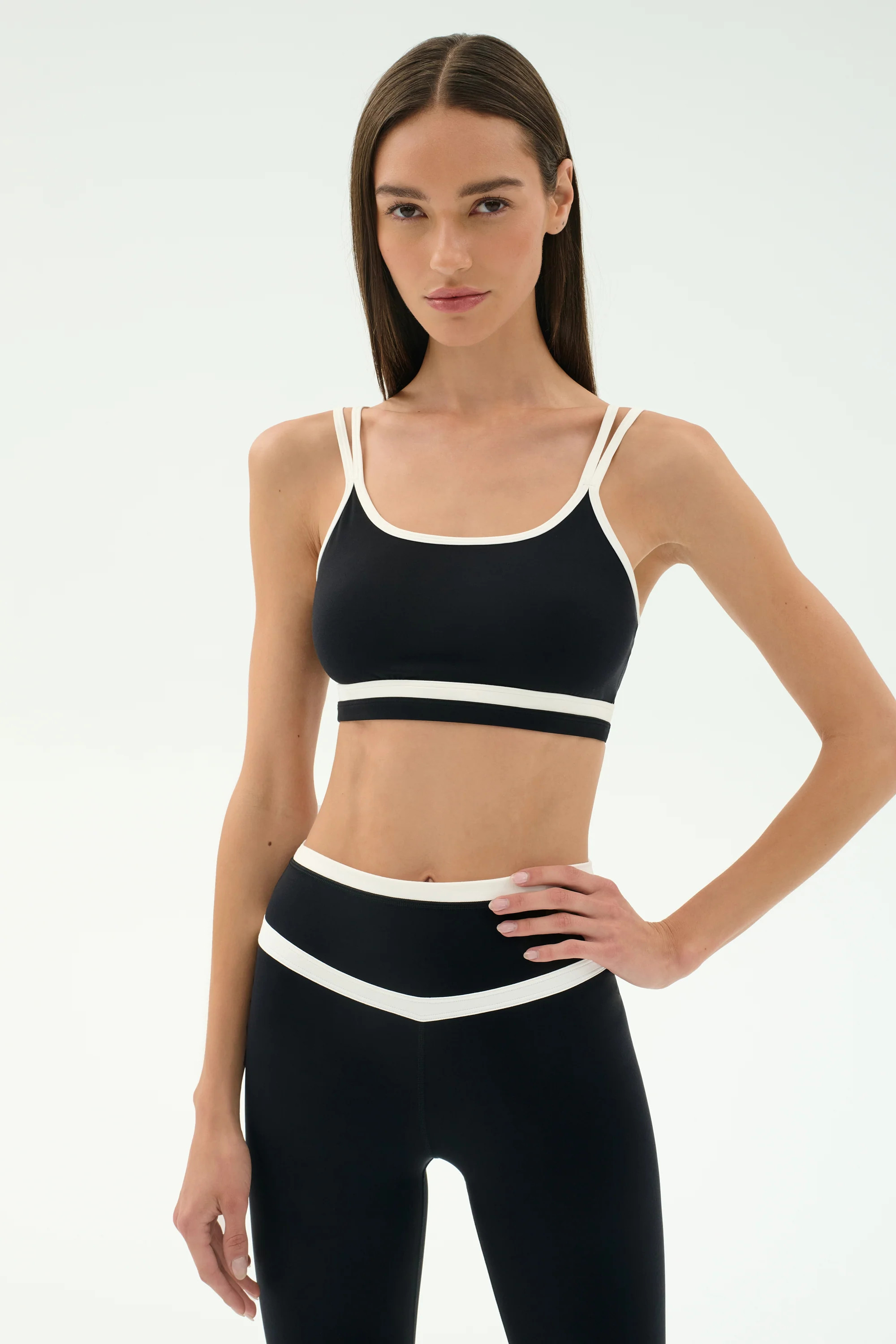Eva Rigor Double Strap Bra - Black/White | Splits59.com