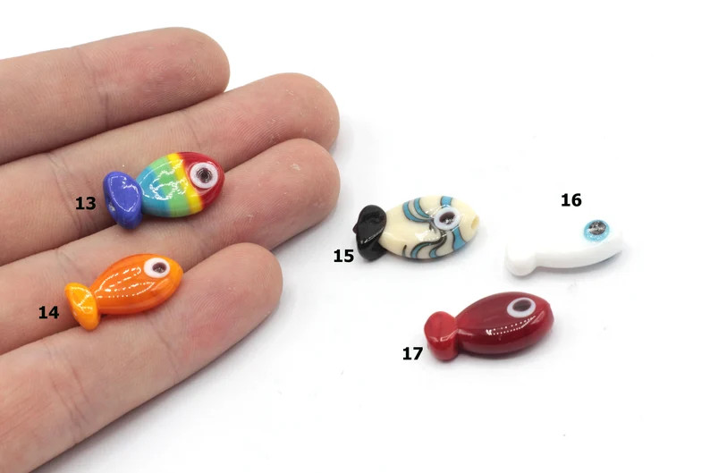 12x23mm Hand Made Murano Glass Fish Beads, Murano Fish Charm, Murano Animal Beads, Tiny Murano Ch... | Etsy (Global)