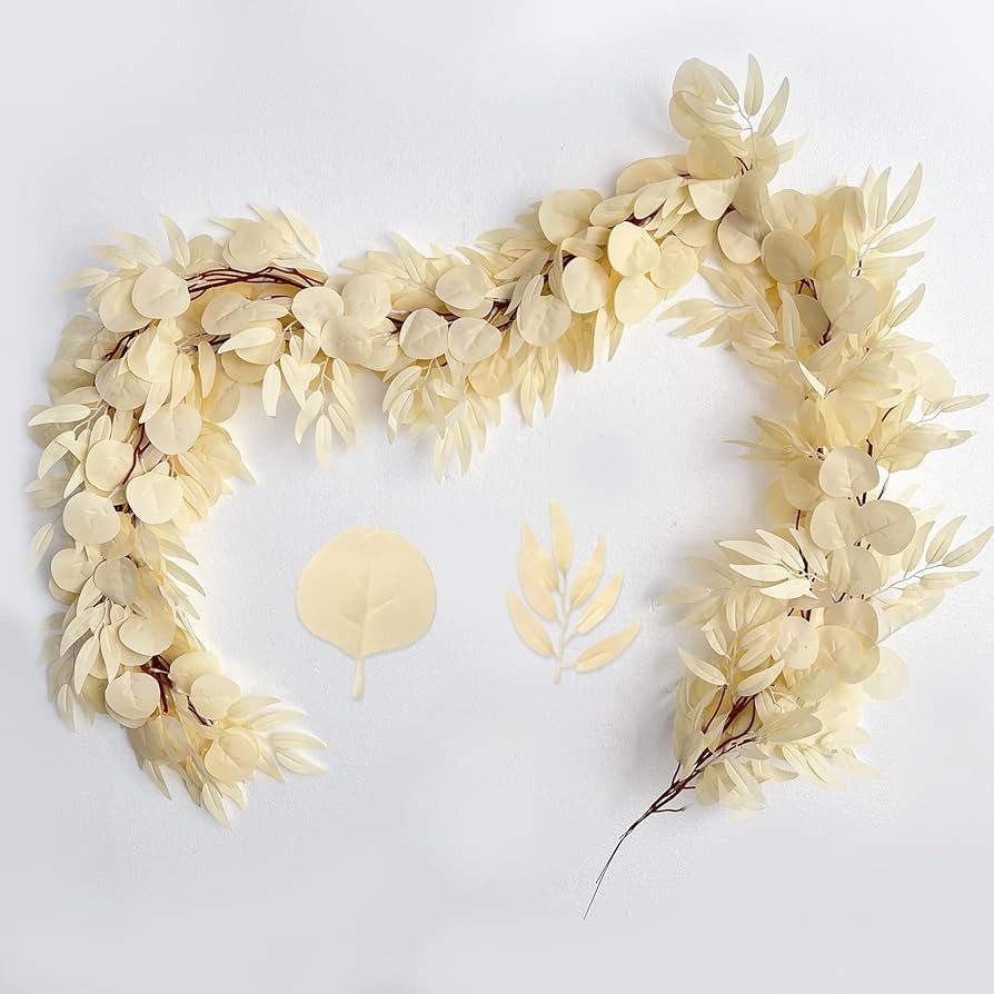 Greentime 2 Pack Artificial Eucalyptus Garland 6.5FT Champ Boho Spring Garland for Wedding DIY Ta... | Amazon (US)