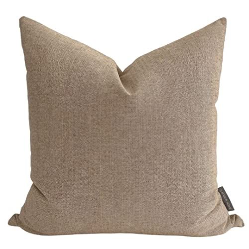 HACKNER HOME | Subtle Stripes | Canyon Pillow Cover | Light and Dark Brown (24" x 24", Classic) | Amazon (US)