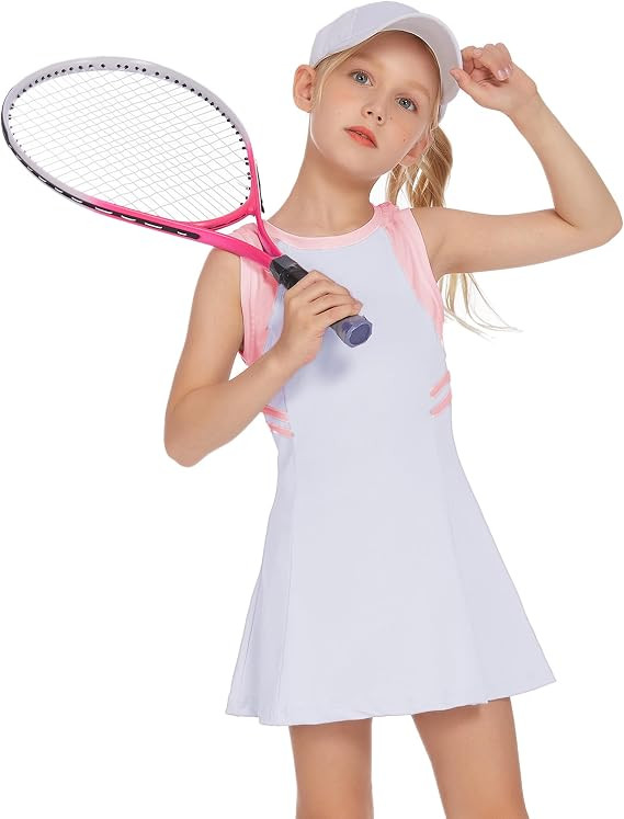 Zaclotre Girls Tennis Dress Cute Golf Outfit Sleeveless Workout Athletic Dresses with Shorts Pock... | Amazon (US)