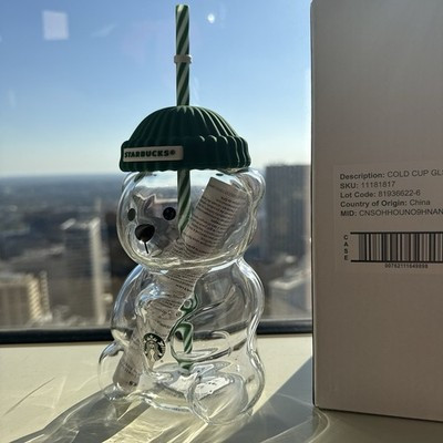 Starbucks 2025 Bearista BEAR Glass Jar Cold Cup Tumbler Straw Holiday Christmas | eBay | eBay US
