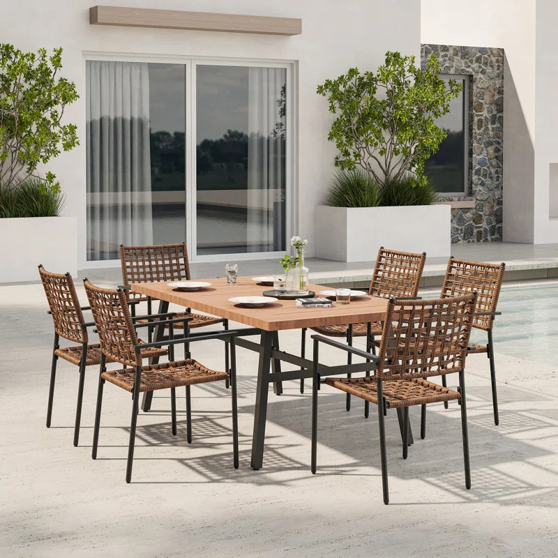 Winston Porter Rectangular 6 - Person 65'' L Outdoor Dining Set | Wayfair | Wayfair North America