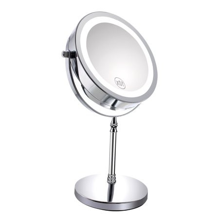 FeelGlad 1X/10X Magnifying Lighted Makeup Mirror, 7 Inch Two Sided White Daylight LED Shadow Free LE | Walmart (US)