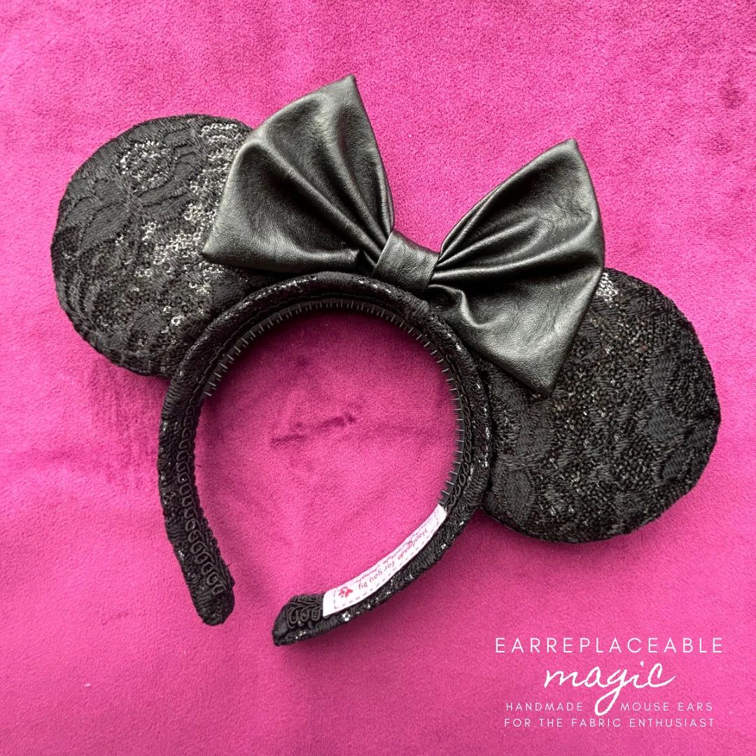 Black Lace Minnie Ears, Gothic Mickey Ears, Glamour Mouse Ears, Minnie Ears, Mickey Ears, Hallowe... | Etsy (US)