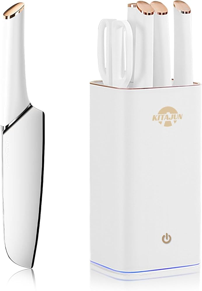 Smart Kitchen Knife Set with block，6 pieces Stainless Steel knives Built-in sharpening rod. Sma... | Amazon (US)