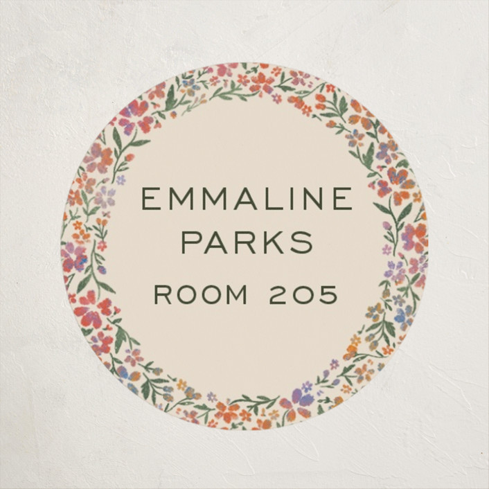 "Wildflowers" - Customizable Custom Name Labels in Beige or Green by 2birdstone. | Minted