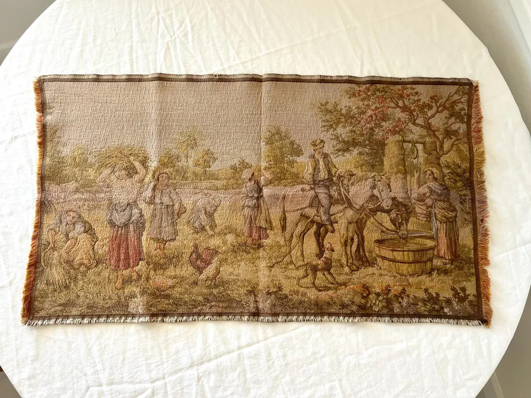 Antique Belgium Tapestry 33x18 | Etsy (US)