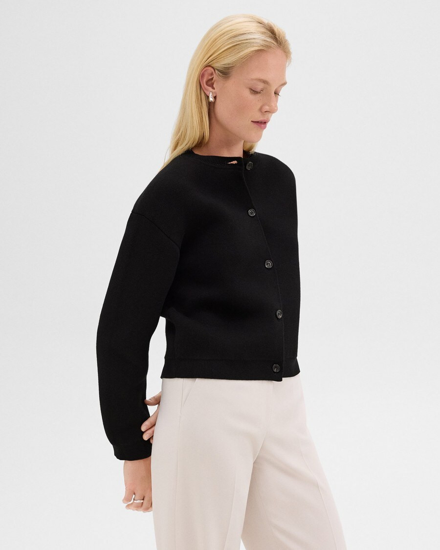 Cotton Structured Cardigan | Theory | Theory UK
