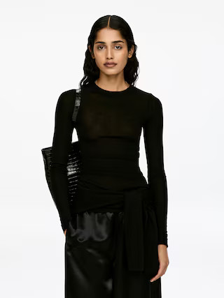 Long-Sleeved Merino Top – Black – Women – ARKET GB | Arket UK