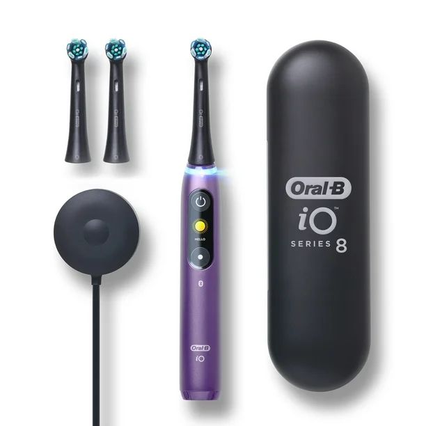 Oral-B iO Series 8 Electric Toothbrush with 3 Brush Heads, Violet Ametrine - Walmart.com | Walmart (US)