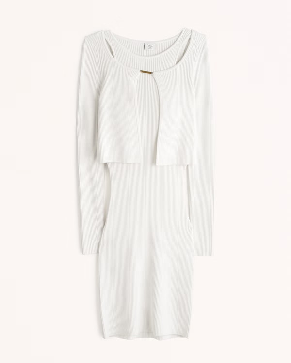 Women's Mini Sweater Dress and Scuba Cardigan Set | Women's Dresses & Jumpsuits | Abercrombie.com | Abercrombie & Fitch (US)