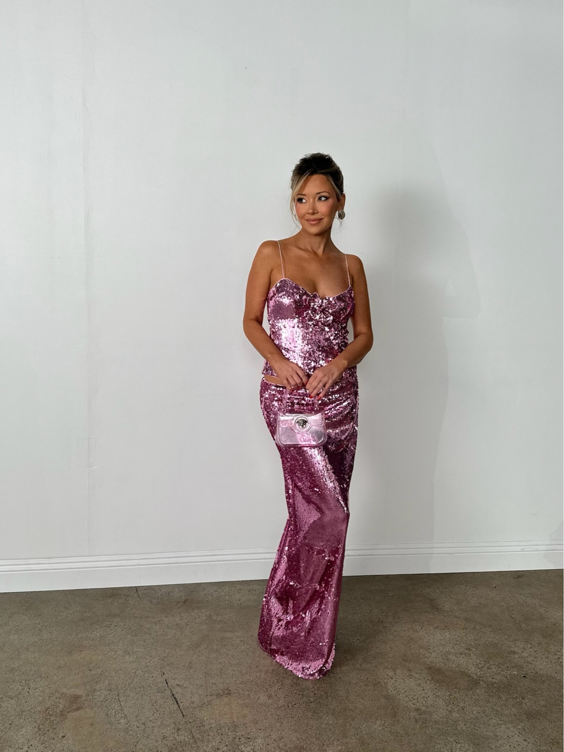 A little sparkle 💗✨ Love this Revolve x Bridget set