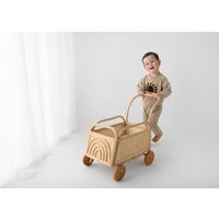 Rainbow Rattan Toddler Push Cart - Children's Toy Baby Walker & Storage | Etsy (US)