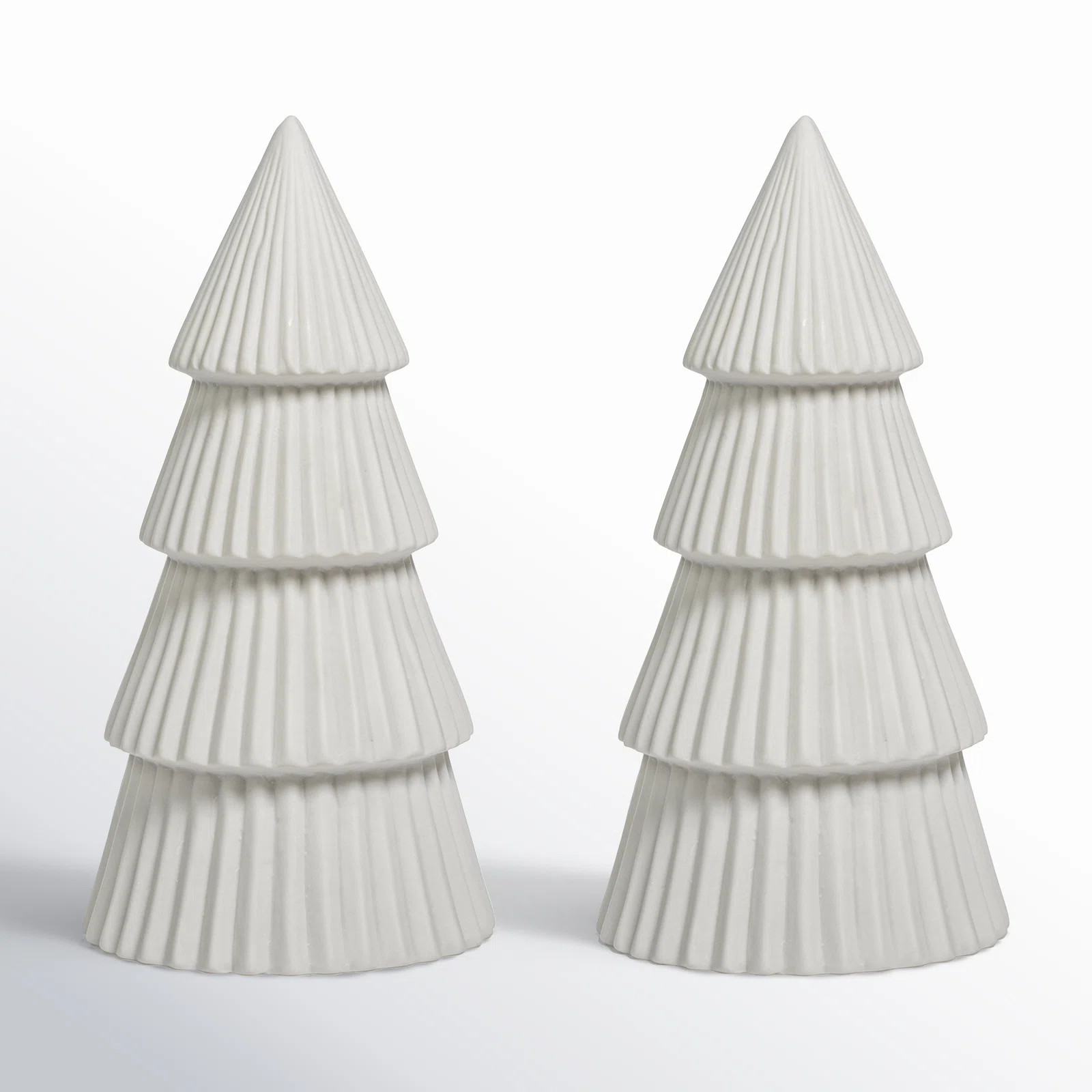 Modern Glazed Tabletop Christmas Tree Sculpture (Set of 2) (Set of 2) | AllModern